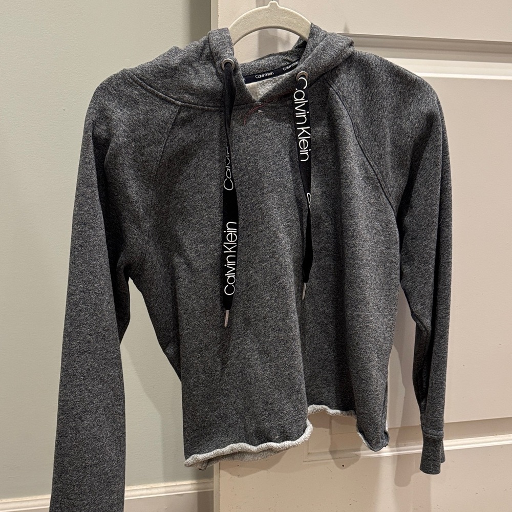 Calvin Klein Women's Gray Cropped Hoodie